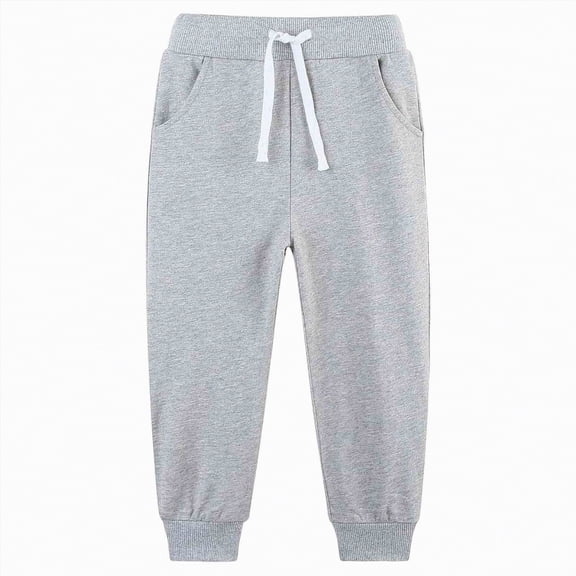 enyan Boys Sweatpants - Performance Fleece Boys Joggers Athletic Pants with Elastic Waistband for Toddlers and Kids Boy Sweatpants Light Gray,10-12 Years