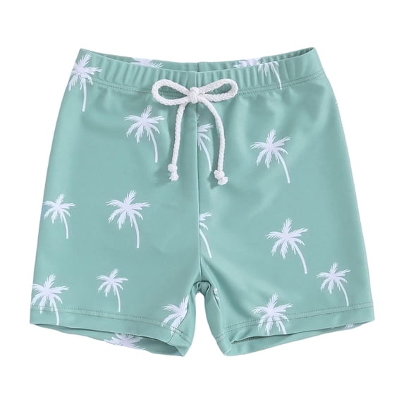 enyan Boys Swim Trunks with Compression Liner Toddler Stretch Swim Shorts,Light Green,3-4 Years
