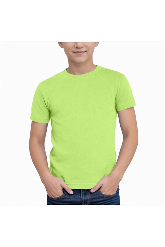 Boys T-Shirt Kids Basic Short Sleeve Shirts Solid Casual Tops Crewneck Quick Dry Shirt Mint Green,3-4 Years