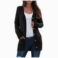 thumbnail image 1 of enyan Cardigan Sweaters for Women Fall Long Sleeve Cable Knit Open Front Button Chunky Trendy Outerwear Coats（Black,XXL）, 1 of 4