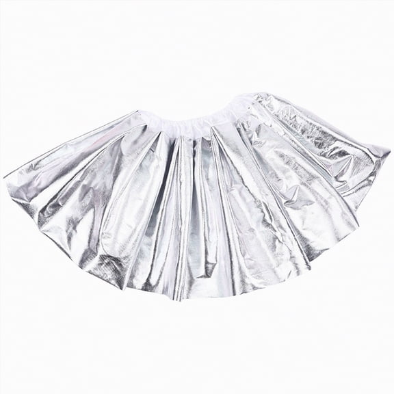 enyan Carnival Ballet Skirts for Girls Toddler Dance Skirt Chiffon Kids Ballet Wrap Skirt Dress Girls Silver,3-16 Years