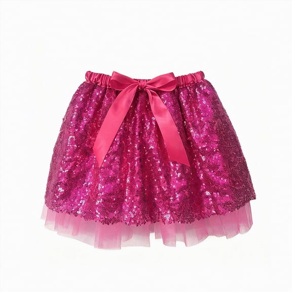 enyan Carnival Little Girls Dresses Ballet Skirts for Girls Toddler Dance Skirt Chiffon Kids Ballet Wrap Skirt Hot Pink,7-11 Years
