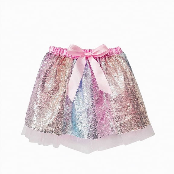 enyan Carnival Little Girls Dresses Girls and Toddlers' Knit Skorts with Elastic Waist and Built-in Breathable Shorts Pink,7-11 Years