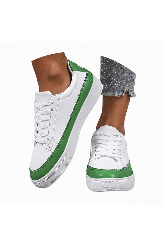 Casual Women's Shoes Women's Slip On Sneaker Low Top Casual Walking Shoes Classic Comfort Flat Fashion Sneakers Green,Size 7