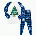 thumbnail image 1 of enyan Christmas Clothes for Ki'ds Christmas Pajamas for Family Long Sleeve Cartoon Plaid Pants Set Winter Sleepwear Sky Blue,2-3 Years, 1 of 6