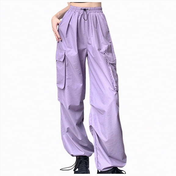 enyan Comfy Sweatpants Women Pants for Women High Waisted Casual Pants Baggy Stretchy Wide Leg Purple,Purple