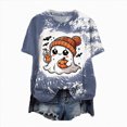 thumbnail image 1 of enyan Cute Ghost Pumpkin Graphic Shirt Fall Tshirt Graphic Tees casual Short Sleeve Tops Womens Halloween Shirt Navy,S, 1 of 5