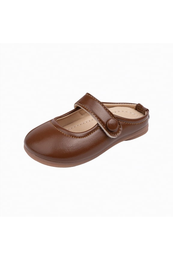 Dress Shoes Toddler Girl Girls Dress Shoes Mary Jane 1.5in Low Heel Pumps Wedding Party Princess,Brown,Size 6.5