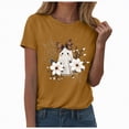 thumbnail image 1 of enyan Fall T-Shirts Cute Ghost Pumpkin Graphic Autumn Graphic Tees Thanksgiving Tops Halloween Autumn Shirts for Women Yellow,S, 1 of 7