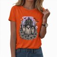 thumbnail image 1 of enyan Fashion Short Sleeve Tee Pumpkin Graphic Cute Ghost Tops Solid Casual Loose Basic T Shirt Halloween Shirts Women Orange,XL, 1 of 5