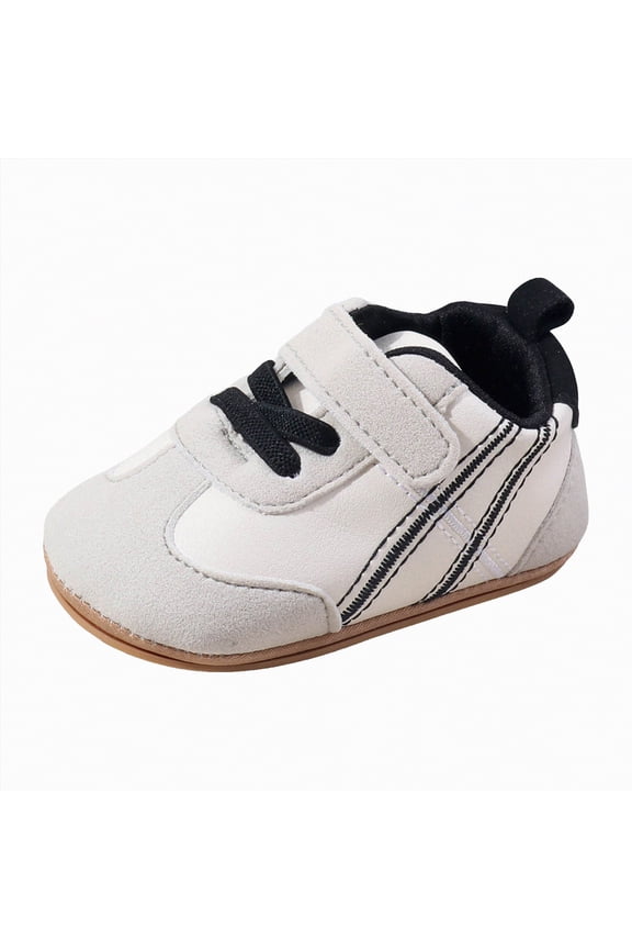 First Walker Shoes B'aby B'oys G'irls First Walking Shoes Infant Sneakers Crib Shoes Breathable Lightweight Slip On Shoes Black,Size 4