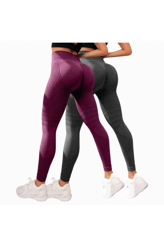 Fleece Leggings Butt Workout Leggings for Women High Waisted Tummy Control Yoga Gym Pants,Wine,L