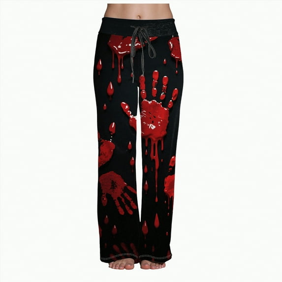 enyan Fluffy Pajama Pants Womens Pajama Pants Plaid Sleep Lounge Pj Bottoms With Pockets Black,L