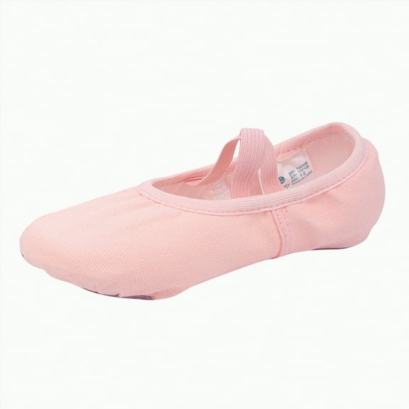 enyan Girl Ballet Dance Shoes Soft Leather Ballet Slippers for Toddler/Little Kid/Big Kid(B,13)