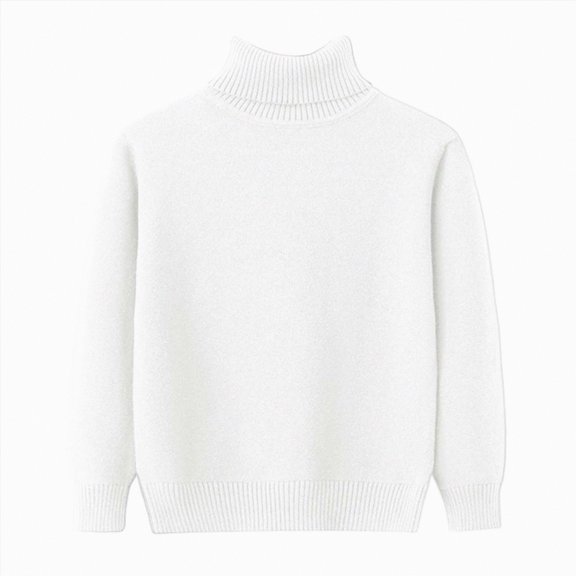enyan Girl Boy Toddler Knit Sweater Cute Round Neck Long Sleeve Blouse Pullover Oversized Sweatshirt Warm Kids Tops Kids Sweaters White,3-4 Years