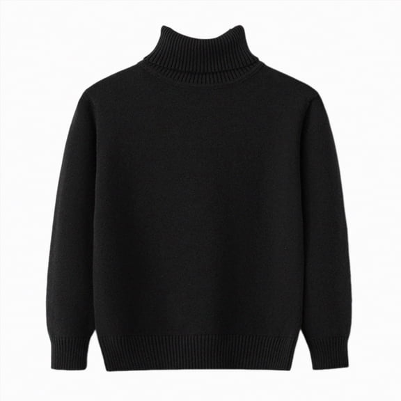 enyan Girl Boy Toddler Knit Sweater Cute Round Neck Long Sleeve Blouse Pullover Oversized Sweatshirt Warm Kids Tops Toddler Sweaters Black,3-4 Years