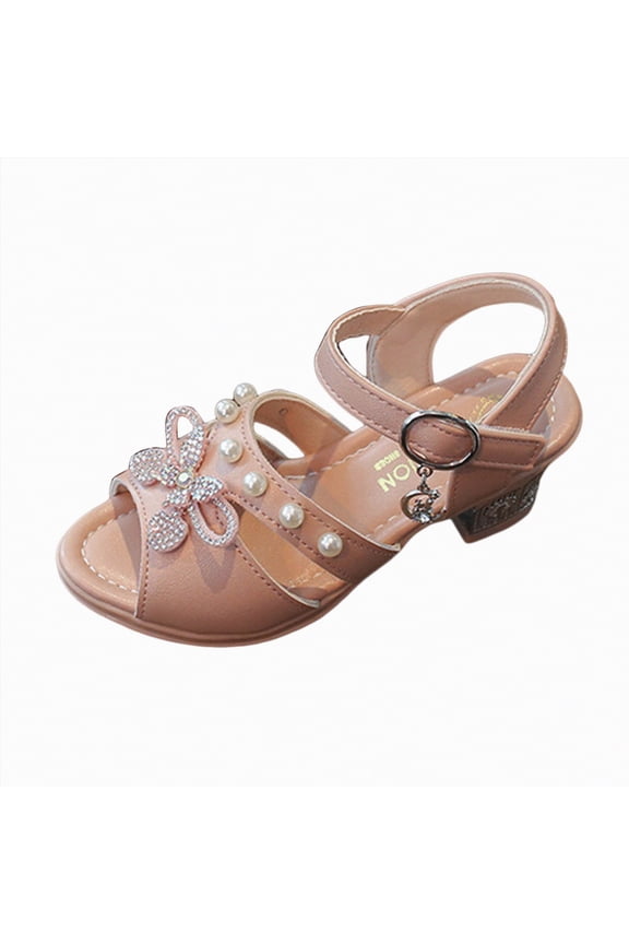 Girl Sandals Girls Summer Sandals Outdoor Beach Anti-Slip Rubber Soft Sole Newborn Toddler First Walker Shoes,Pink,Size 13
