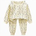thumbnail image 1 of enyan Girl Toddler Baby Clothes 3 6 12 18 24 Months 2T 3T 4T 5T Boys Fall Winter Outfits Contrast Color Long Sleeve Sweatshirt + Pants Sets Boys Cotton Pajamas（Beige,5-6 Years）, 1 of 4
