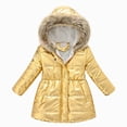 thumbnail image 1 of enyan Girl's Winter Coat Jacket Hooded Kids Toddler Flower Print Parka Outwear Warm Cotton Puffer Hooded Jacket(Yellow,6-7 Years), 1 of 7