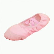 enyan Girls Ballet Shoes for Dance Class, Leather Sole with Adjustable Strap(Pink,12)