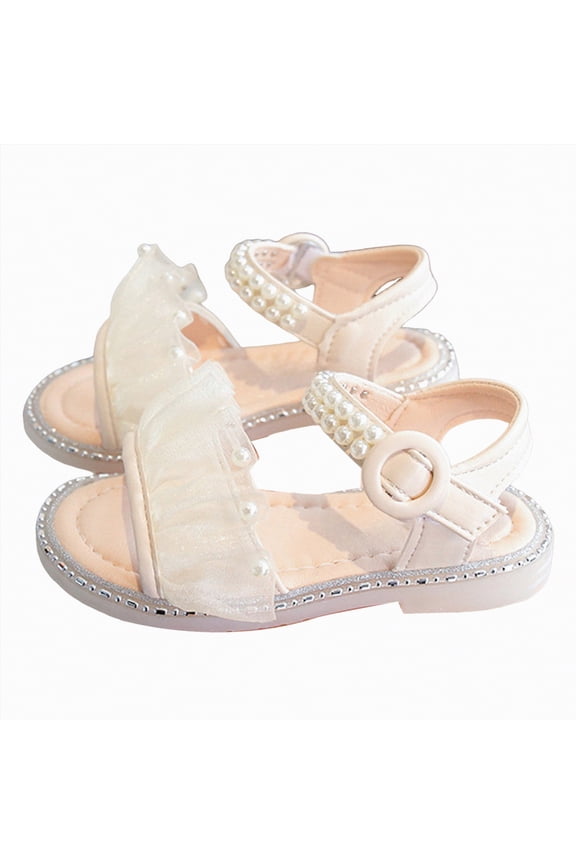 Girls Beach Sandals with Adjustable Straps Little Kids Water Sandals for Athletic Summer Outdoor Keen Sandals Kids,Beige,Size 7