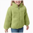 thumbnail image 1 of enyan Girls Boys Fuzzy Sherpa Coat Toddler Kid Full Zip Hoodie Fleece Jacket with Pockets Fall Winter Outwear(Green,18-24 Months), 1 of 8