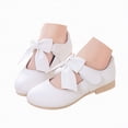 thumbnail image 1 of enyan Girls Dress Shoes Mary Jane Princess Shoes Girls' Flats Glitter Low Heels Flower Wedding Party Footwear for Toddler Little/Big Kid Dress Shoes Toddler Girl,White,Size 3, 1 of 1