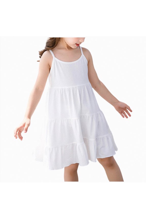 Girls Flutter Sleeve Floral Dresses Girl Long Spring Dress Kids Smocked Flare Summer Dress Girls Spring Outfits,White,13-14 Years