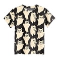 thumbnail image 1 of enyan Girls Halloween T Shirt Pumpkin Ghost Tee Shirt Kids Short Sleeve Fall Tops Halloween Shirts for Boys Girls Beige,1-2 Years, 1 of 5