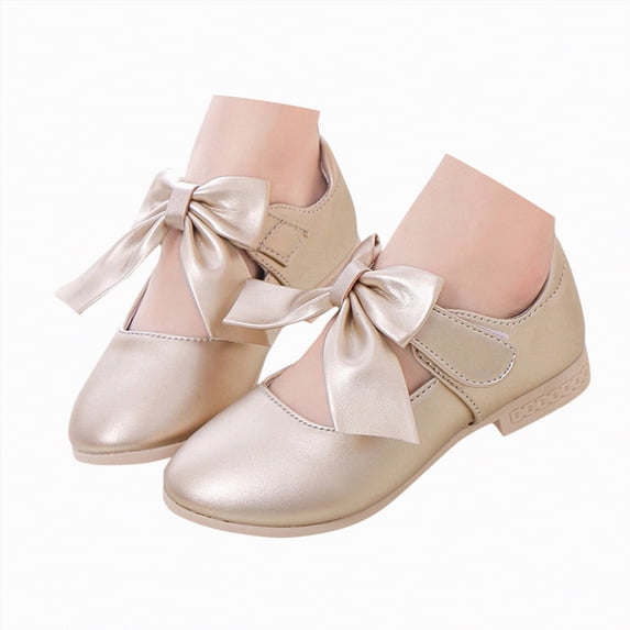enyan Girls Heels Dress Shoes Mary Jane Wedding Party Sparkle Glitter Princess Shoes for Kids Girls' Dress Shoes,Gold,Size 11.5