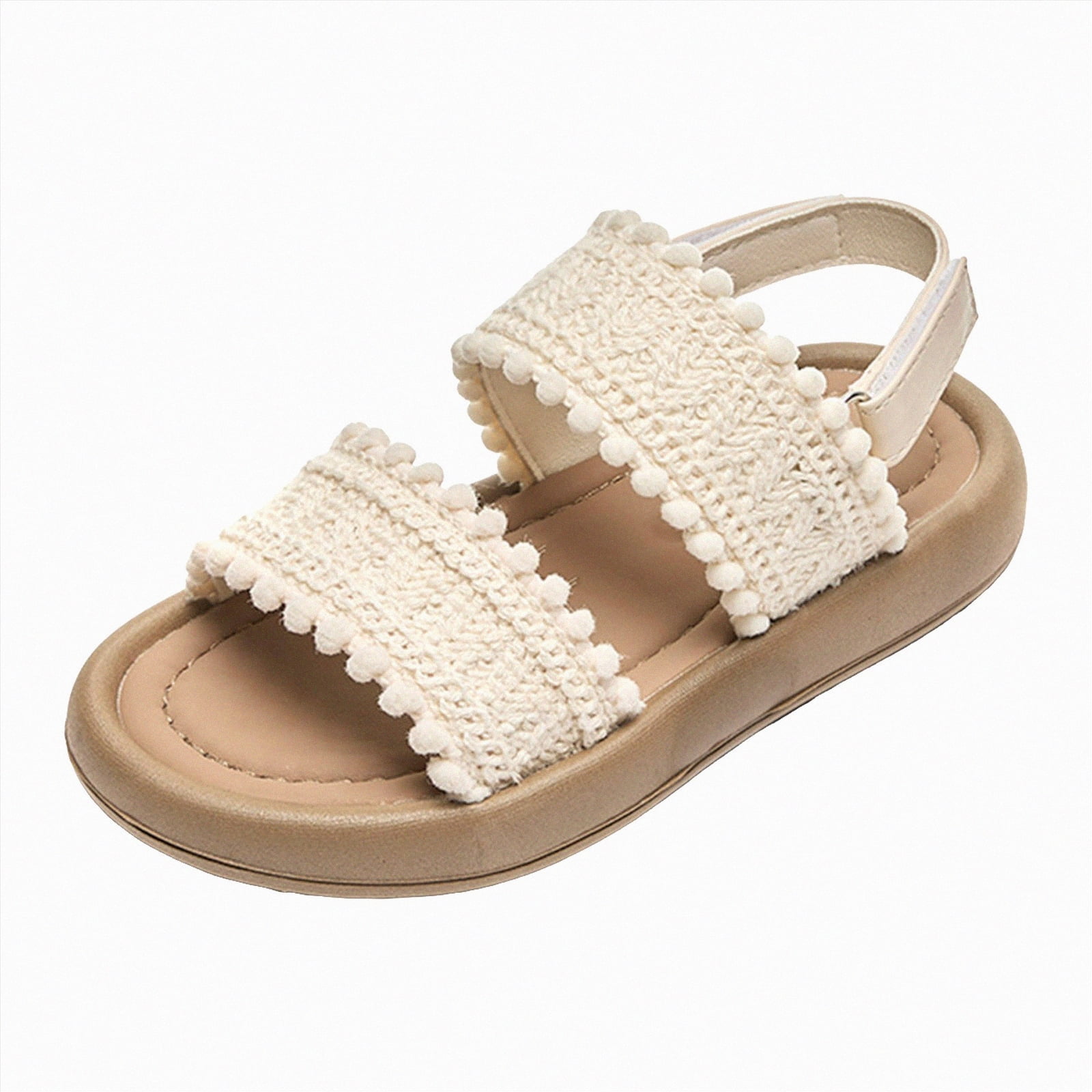 enyan Girls Jelly Sandals Summer Breathable Waterproof Fisherman Shoes For Girl Closed Toe Beach Flat-Sandals For Toddler Little Kid Big Kids Dress Shoes For Girls,White,Size 13