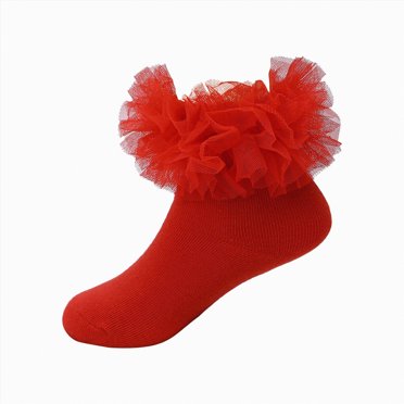 Girls Frilly Socks Looching 3 Pairs Baby Girls Ruffle Socks Cute Toddler Frilly Lace Turn Cuff White Summer Thin Mesh Dress Socks For Kids Ruffle Socks Girls