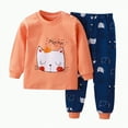 thumbnail image 1 of enyan Girls Outfit Sets Girls Fleece Sweatshirt and Sweatpants Set, 2-Piece Orange,12-18 Months, 1 of 4
