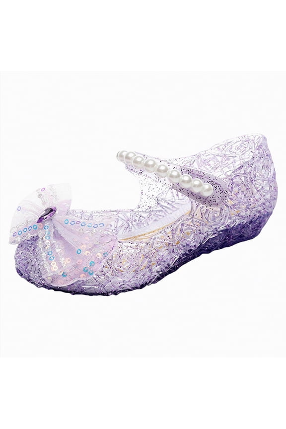 Girls Sandals - Big girl and Toddler Girl Sandals with Durable Leather and Glitter Straps, Summer Dress Shoes for Girls Keen Sandals Kids,Purple,Size 10.5