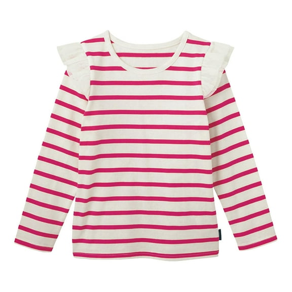 enyan Girls Shirts Girls Shirts T Shirts for Teen Girls Crew Neck Long Sleeve Sweatshirt Casual Comfort Blouse(Light Pink,6-8 Years)