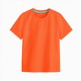 thumbnail image 1 of enyan Girls Short Sleeve T-Shirts – Soft Cotton Tees, Breathable Everyday Tops, Tagless Comfort（Orange,1-2 Years）, 1 of 4