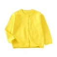 thumbnail image 1 of enyan Girls' Sweaters Girl's Crewneck Lightweight Button-up Cardigan Cotton Knit Sweater Casual Cute Outerwear Yellow,18-24 Months, 1 of 6