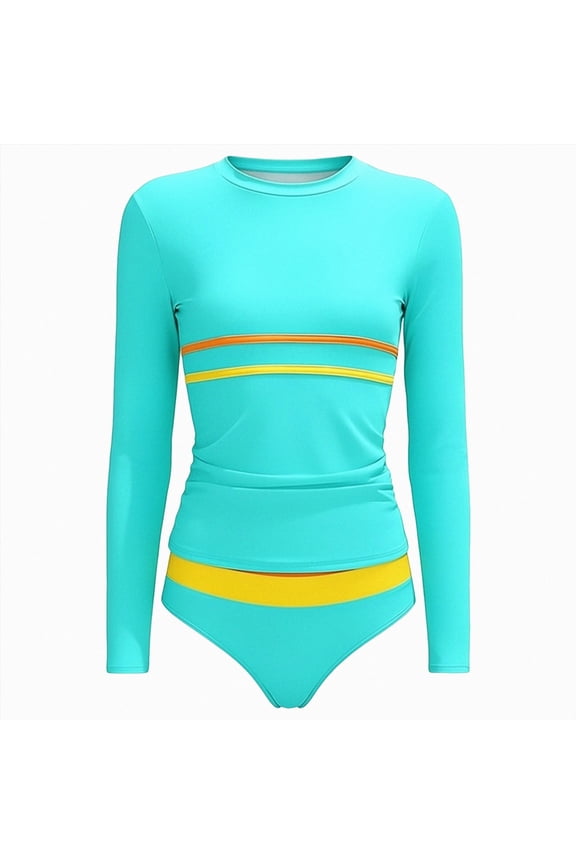 Girls Two Piece UPF 50+ Protection Quick-Dry Short Sleeve Swim Sets Rashguard Bathing Suit,Mint Green,9-10 Years