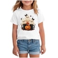 thumbnail image 1 of enyan Halloween Shirt Girls Cute Pumpkin Graphic Tee Kids Fall Short Sleeve Tops Halloween Shirts for Kids White,2-3 Years, 1 of 4