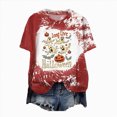 thumbnail image 1 of enyan Halloween Shirt Women Funny Pumpkin Graphic Short Sleeve Shirt Casual Fall Tee Tops Womens Halloween T Shirt(Wine,M), 1 of 5