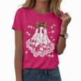 thumbnail image 1 of enyan Halloween T Shirts for Women Cute Ghost Reading Book Lovers Funny Womens Girls Halloween T-Shirt Hot Pink,3XL, 1 of 6