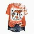 thumbnail image 1 of enyan Halloween Women Shirts Pumpkin Printed Cute T Shirts Orange Graphic Tops Fall Tee Fashion Orange,M, 1 of 5