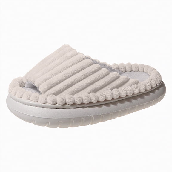 enyan House Slippers for Women Soft Warm Fuzzy Slippers Women Home Womens Slipper Shoes for Indoor House Slippers For Women White Size 6