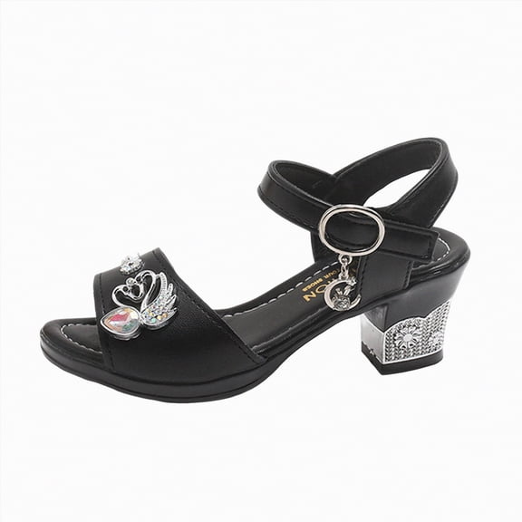 enyan Jelly Sandals Girls Beach Sandals with Adjustable Straps Little Kids Water Sandals for Athletic Summer Outdoor,Black,Size 11.5