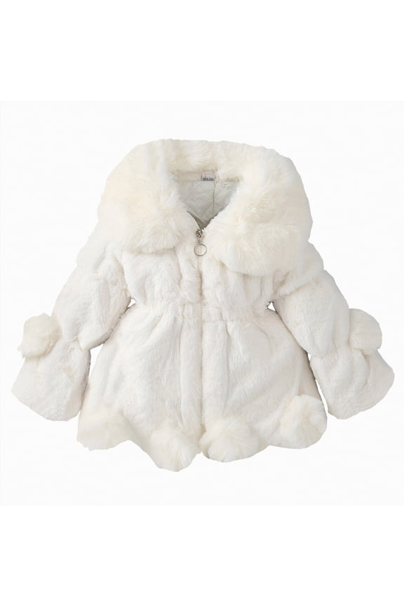 K'ids Jacket B'aby Gir'ls B'oys' Winter Fleece Jackets With Hooded Todd'ler Cotton Dress Warm Lined Coat Outer Clothing White,6-7 Years