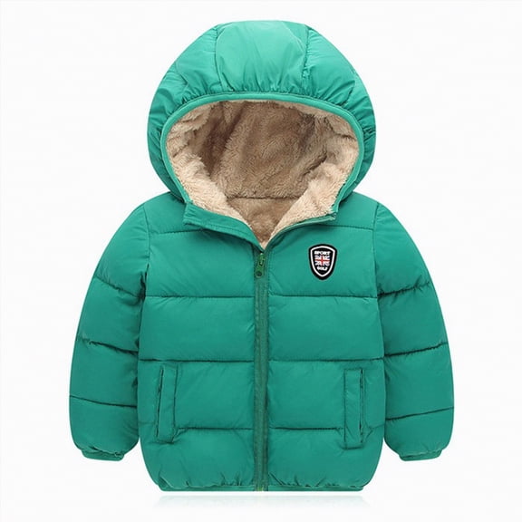 enyan K'ids Jackets B'oys B'oy's Winter Coat with Hood WarmWinter Jacket Packable Puffer Jacket Green,3-4 Years