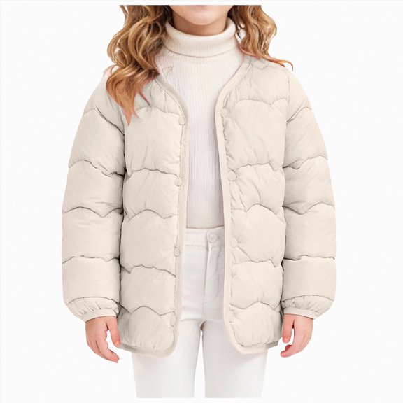 enyan K'ids Jackets Gir'ls Gir'ls B'oys Winter Puffer Vest Lightweight Full Zip Sleeveless Jacket K'ids Fall Winter Casual Outwear with Pocket White,5-6 Years