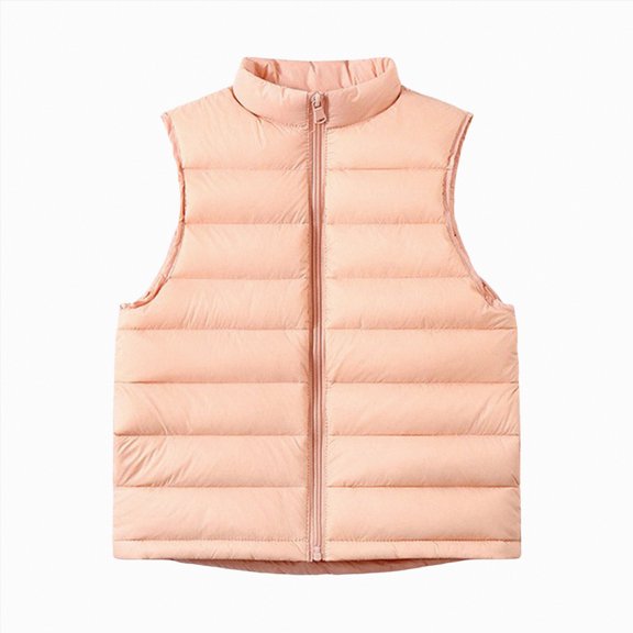 enyan K'ids Winter Jackets Todd'ler K'ids B'oys Gir'ls Puffer Vest Coat Sleeveless Full Zip Coat Outerwear Pink,11-12 Years