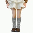 thumbnail image 1 of enyan Kawaii Leg Warmers Style Knitted Loose Socks Leg Warmers for Girls (Grey,3-14 Years), 1 of 7