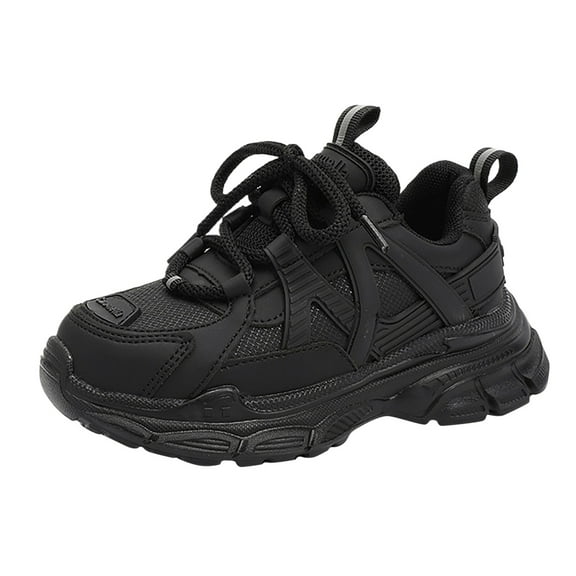 enyan Kid Shoes Girl Shoes for Girls Girls' Shoes Lightweight Slip On Casual Running Shoes Breathable Fashion Sneakers(Black,2)